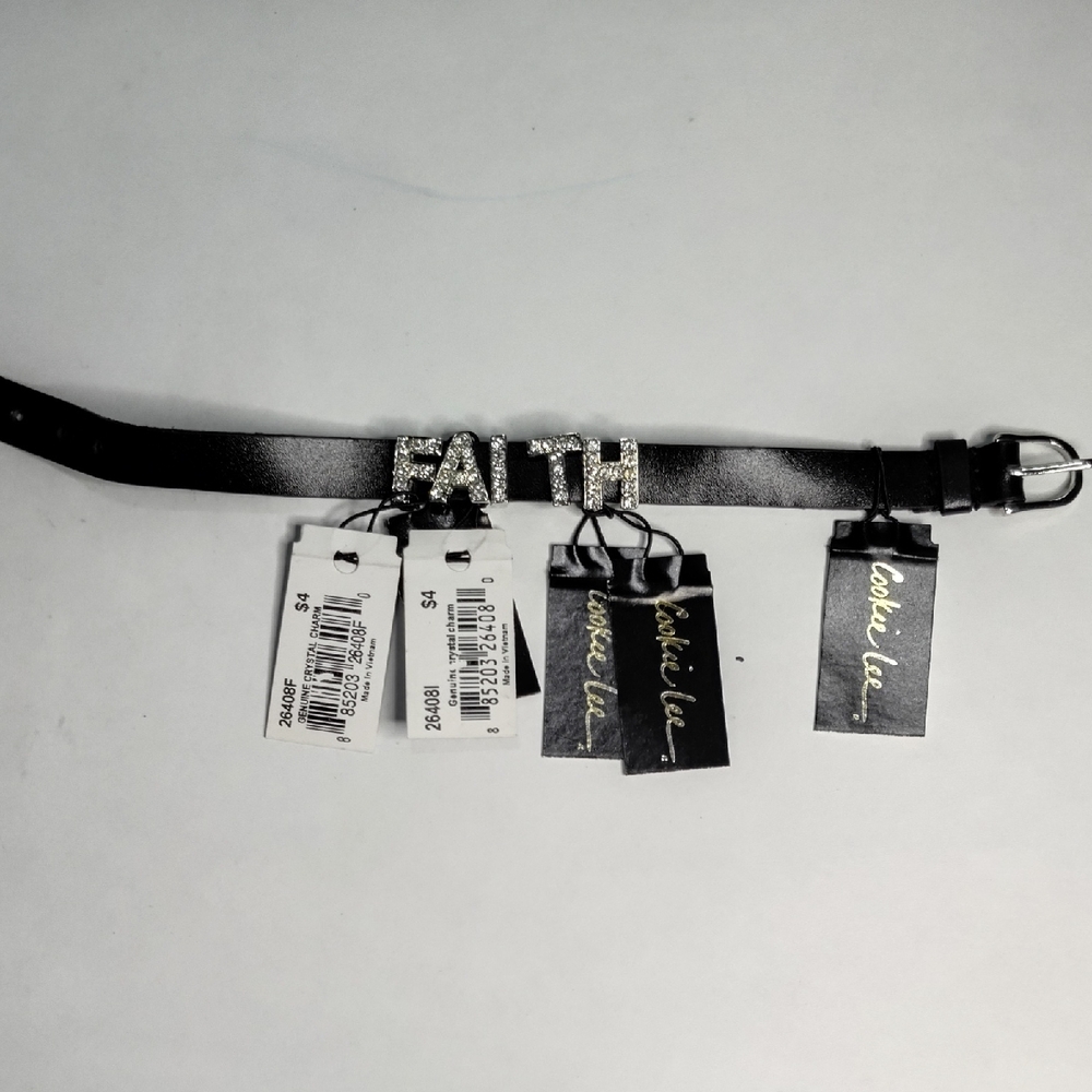 Black Faith Leather Bracelet